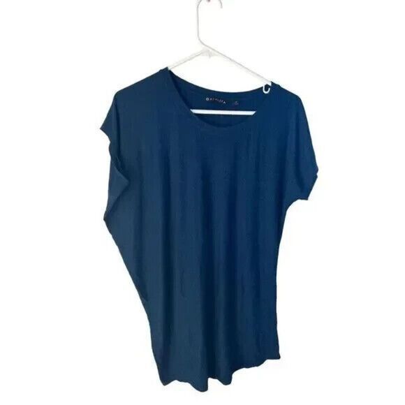 Athleta blue modal slanted‎ tshirt top size xs - Picture 1 of 6